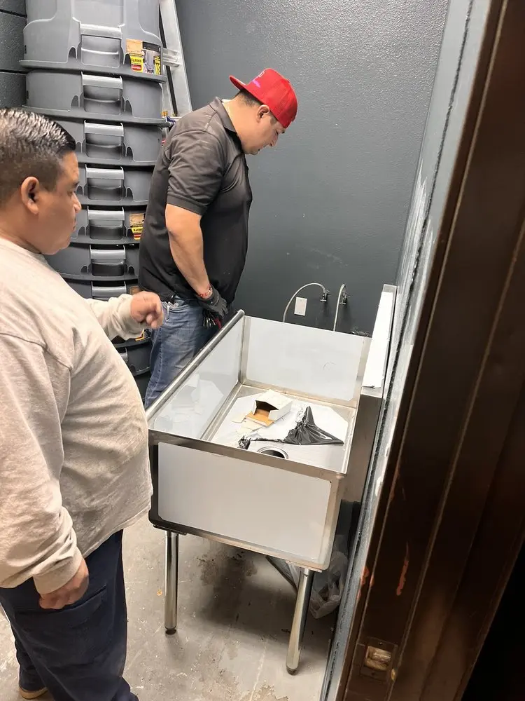 Commercial plumbing and sink installation in Richmond